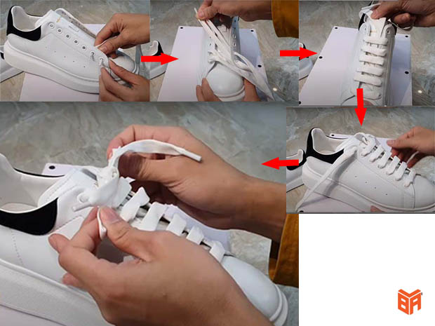 Các bước buộc dây giày kiểu alexander mcqueen cực nhanh