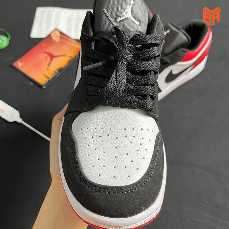 Nike Air Jordan 1 Low Black Toe Đỏ Đen - Mác