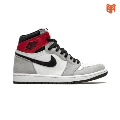Giày Nike Air Jordan 1 Mid Light Smoke Grey/Xám Đỏ (Rep1:1)