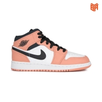 Giày Nike Air Jordan 1 Mid GS Pink Quartz/Hồng Đen (Rep1:1)